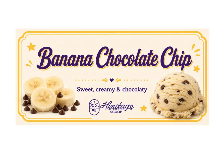 Banana Chocolate Chip at Heritage Scoop in Prosper, Texas