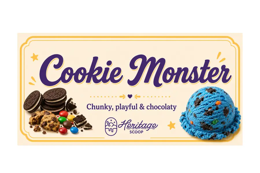 Cookie Monster at Heritage Scoop in Prosper, Texas