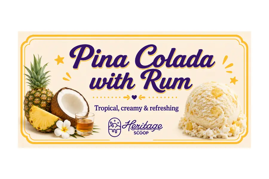 Pina Colada with Rum at Heritage Scoop in Prosper, Texas