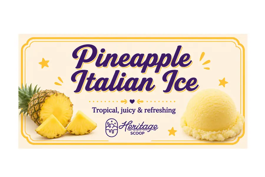 Pineapple Italian Ice at Heritage Scoop in Prosper, Texas