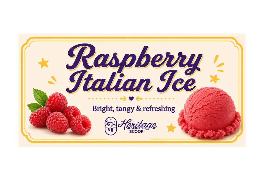 Raspberry Italian Ice at Heritage Scoop in Prosper, Texas