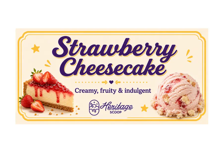Strawberry Cheesecake at Heritage Scoop in Prosper, Texas