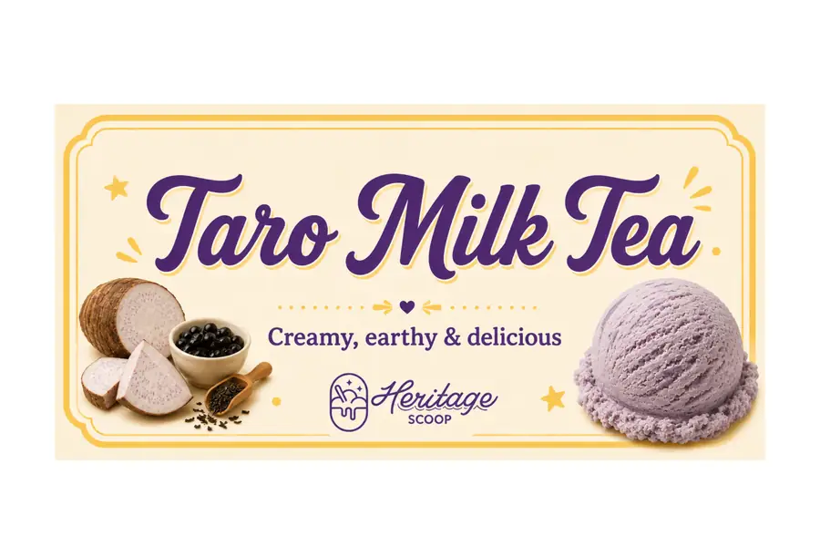 Taro Milk Tea at Heritage Scoop in Prosper, Texas